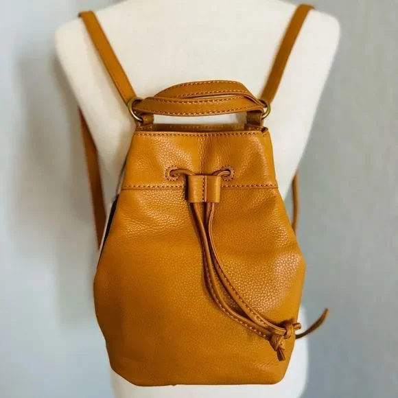 HOBO Ramble Leather Drawstring Shoulder / Backpack Hobo Ramble Leather Drawstring Backpack In Dusty Blue | ModeSens main image 3